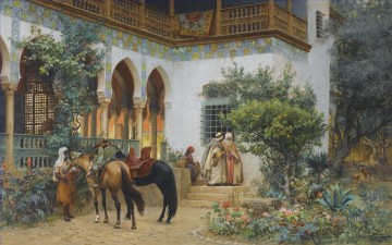 A NORTH AFRICAN COURTYARD Frederick Arthur Bridgman Arab Oil Paintings